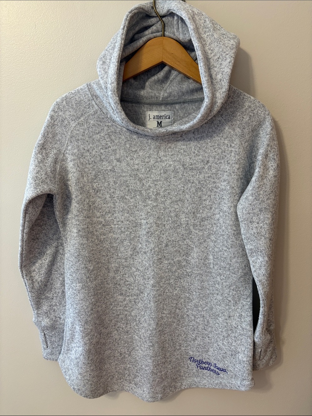 UNI Panthers - J. America Women's Light Heather Gray Crewneck Hooded Sweatshirt